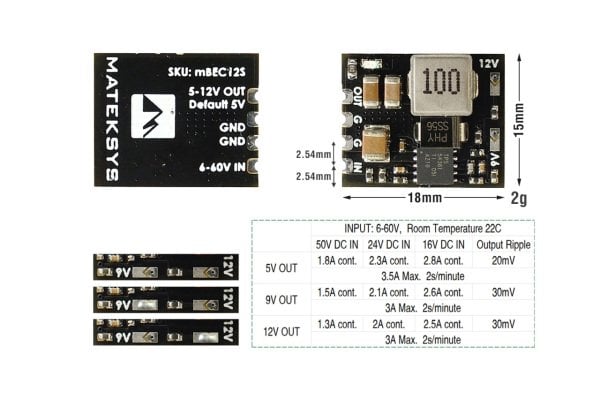 Micro BEC 6-60V to 5/9/12V