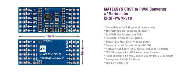 CRSF to PWM Converter CRSF-PWM-V10