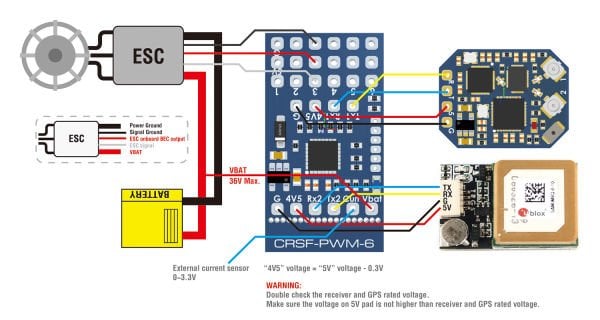 CRSF to PWM Converter CRSF-PWM-6
