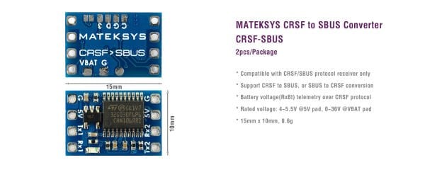 ELRS CRSF to SBUS Converter 2pcs-pkg