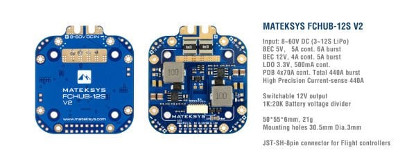 FCHUB-12S V2 w/ Curr440A, 5V & 12V