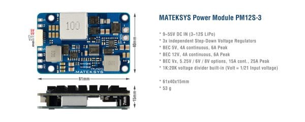 Power Module 12S w/3xBEC PM12S-3