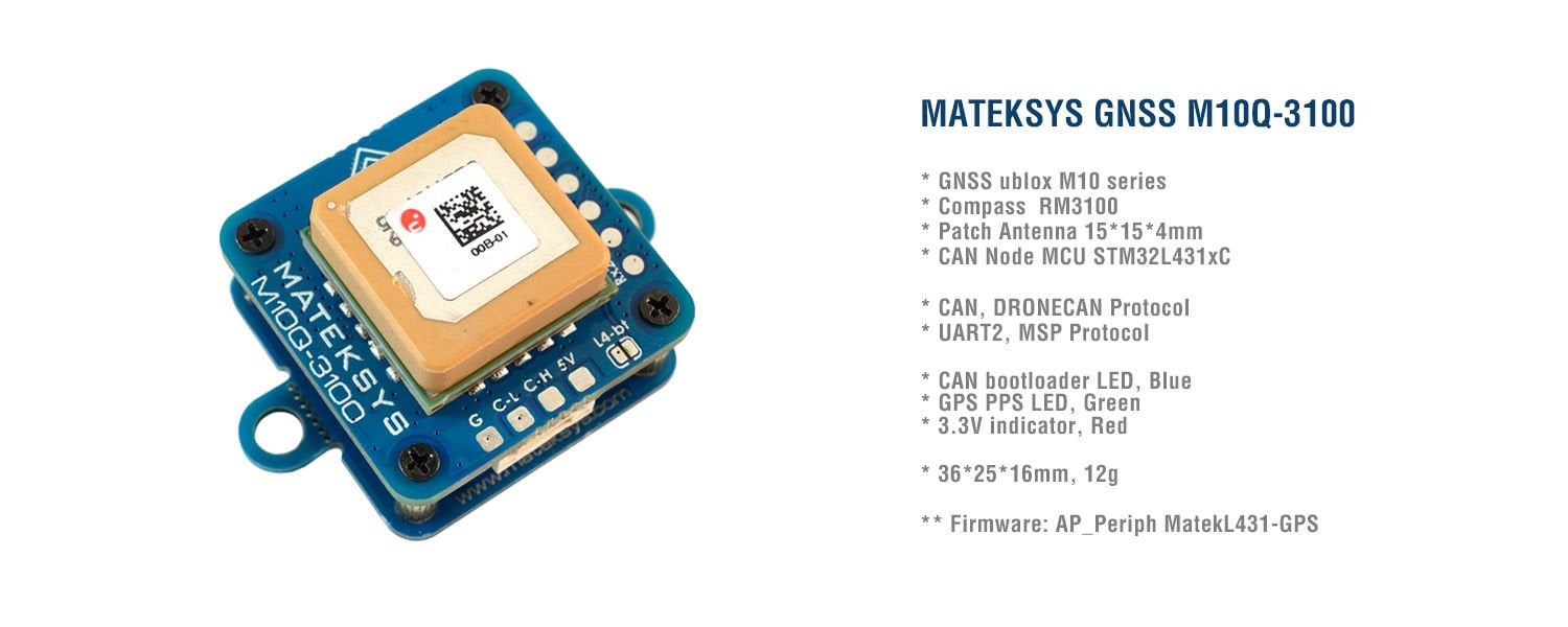 AP_Periph DroneCAN GNSS M10Q-3100