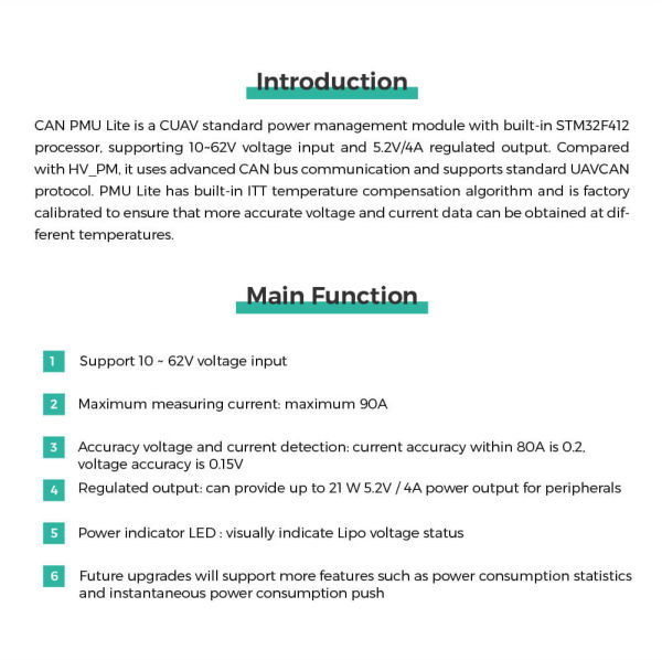 CUAV CAN PMU Lite Power Module