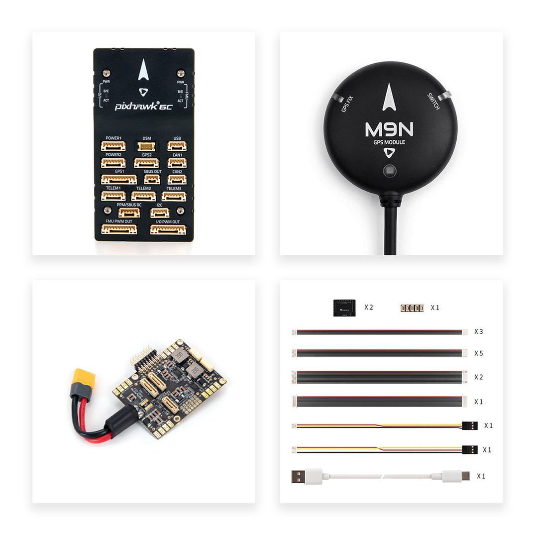 HOLYBRO Pixhawk 6C (Plastic Case) & PM07-14S & M9N GPS