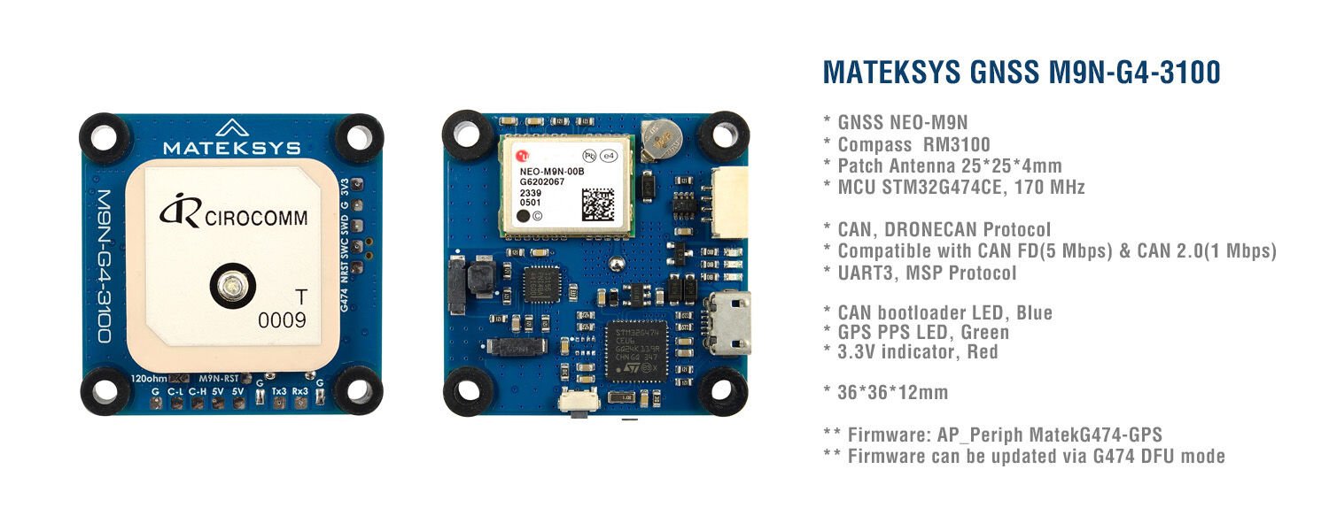 AP_Periph DroneCAN GNSS M9N-G4-3100