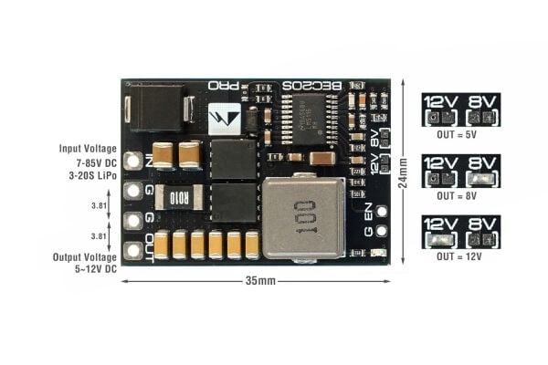 BEC20S-PRO, 7-85V TO 5V/8V/12V-5A
